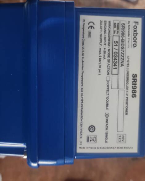 ELECTRO PNEUMATIC POSITIONER SINGLE SRI9